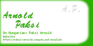 arnold paksi business card